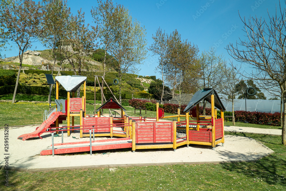 Children play park on public park. Leisure concept Children play park on public park. Leisure concept