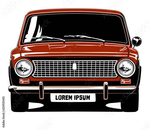 Vector illustration of old soviet russian lada car. 