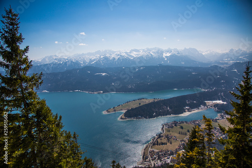 View from the Herzogstand on the Walchensee