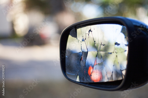 Broken rearview mirror