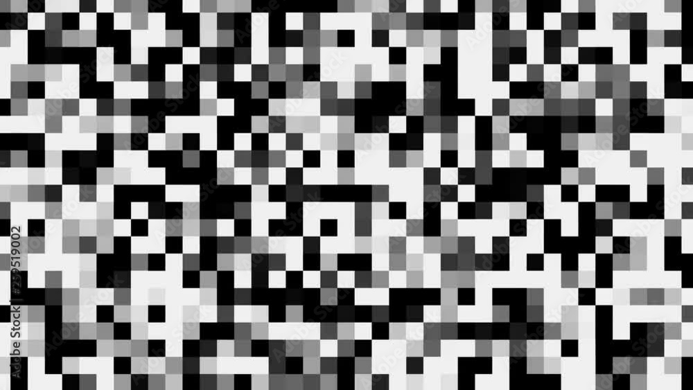 Static Noise On Tv Screen, White Noise, Black And White. Binary dots cubes, pixel art Static Noise On Tv Screen, White Noise, Black And White. Binary dots cubes, pixel art