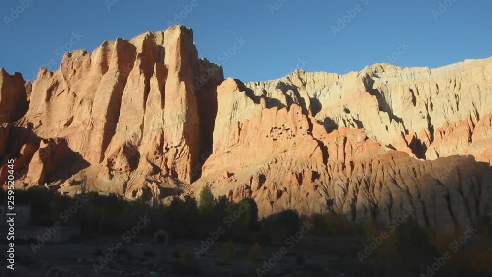 Timelapse of shadow created by the sun setting on mountainside in Nepal Timelapse of shadow created by the sun setting on mountainside in Nepal