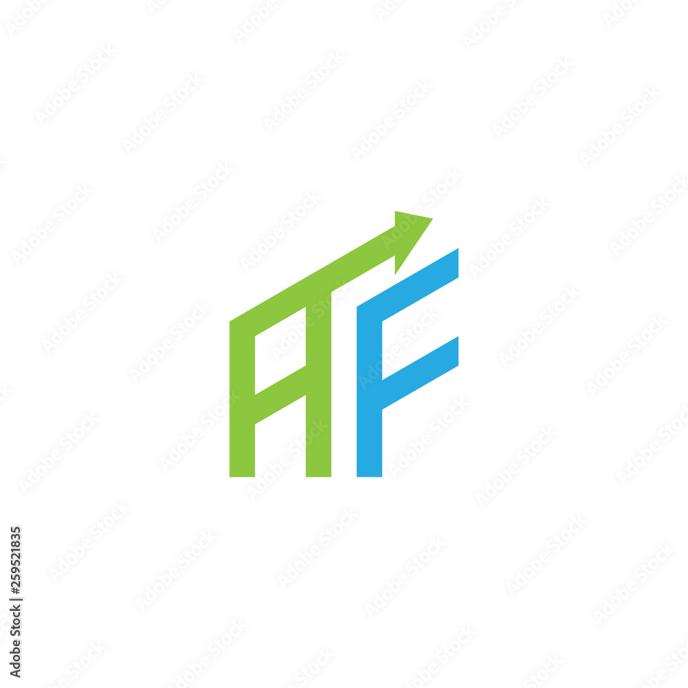 initial letter AF logo with growing arrows initial letter AF logo with growing arrows