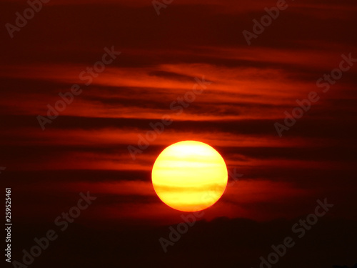 sunrise in sky with cloud