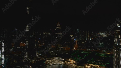 Wallpaper Mural Drone shooting of Dubai Mall and Burj Khalifa in Dubai city at night Torontodigital.ca
