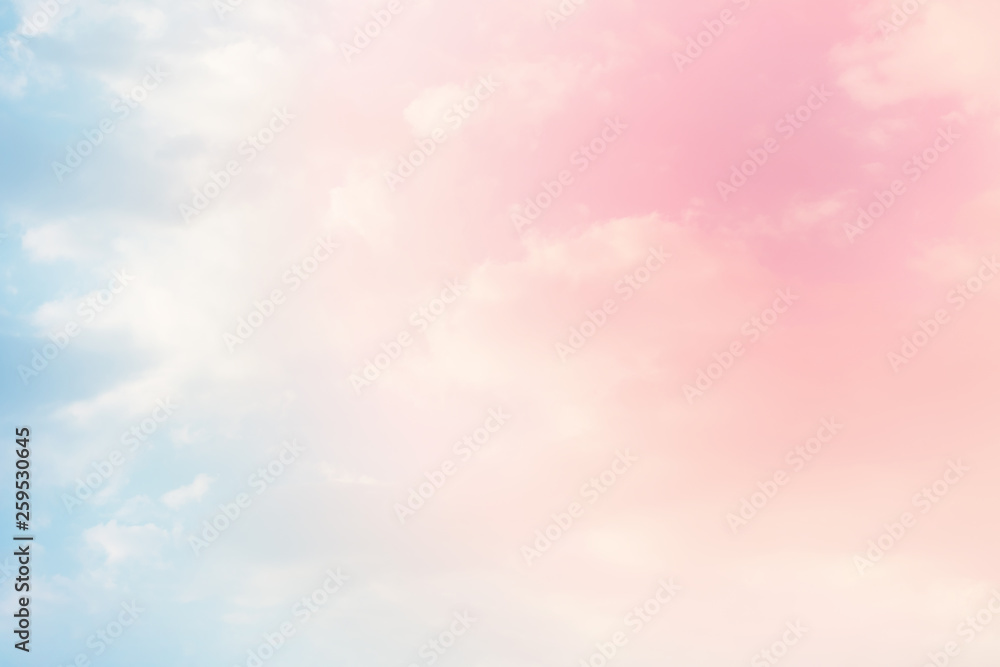 Sun and cloud background with a pastel colour