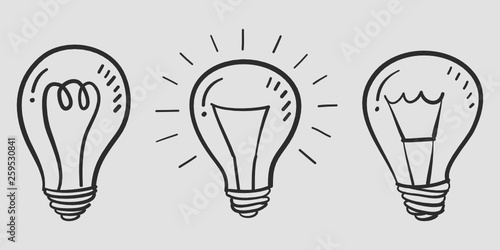 Hand drawn light bulb vector