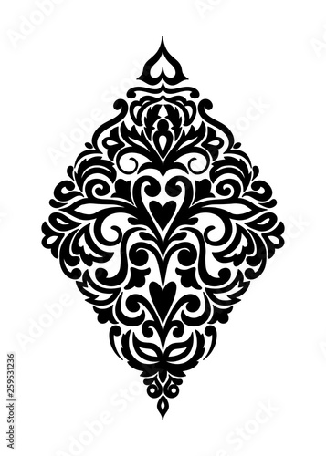 black damask composition