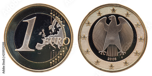 Germany coin 1 Euro 2008, conservation in mint condition photo