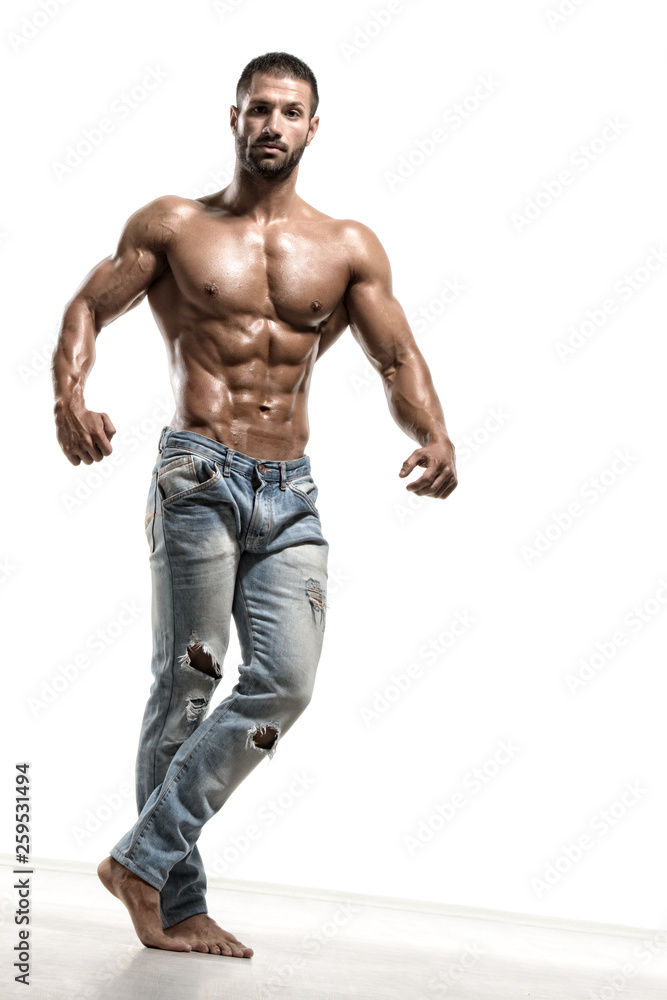 Handsome Muscular Men in Jeans Handsome Muscular Men in Jeans