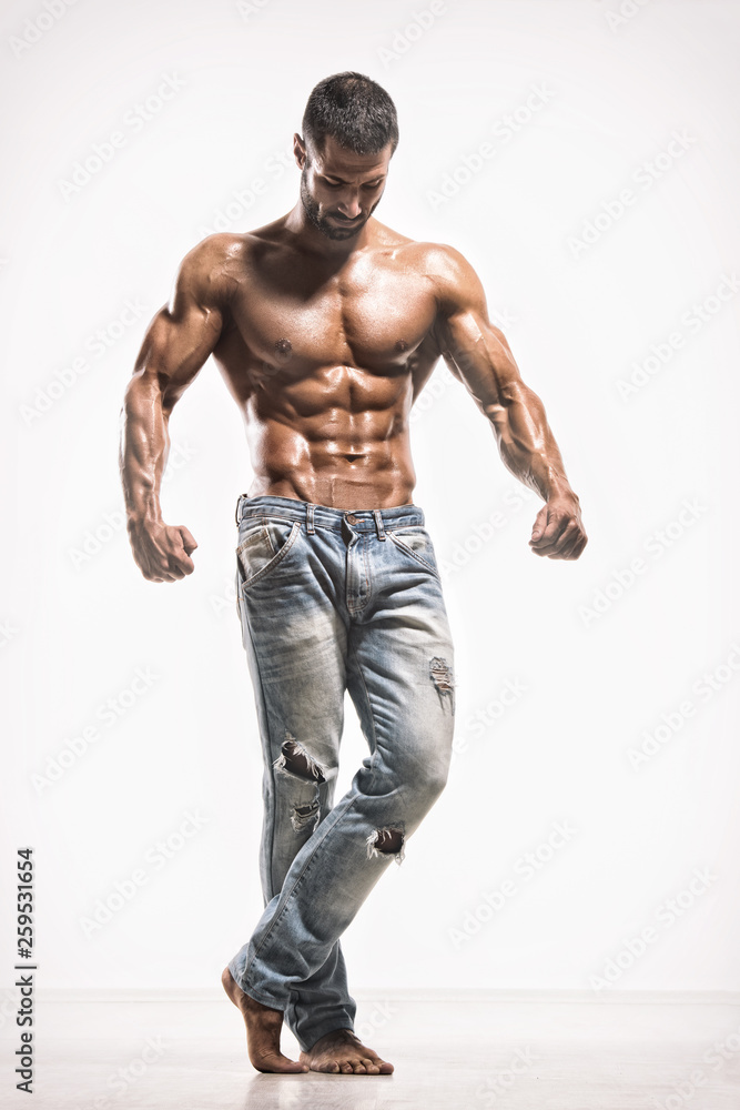 Fototapeta premium Handsome Muscular Men in Jeans