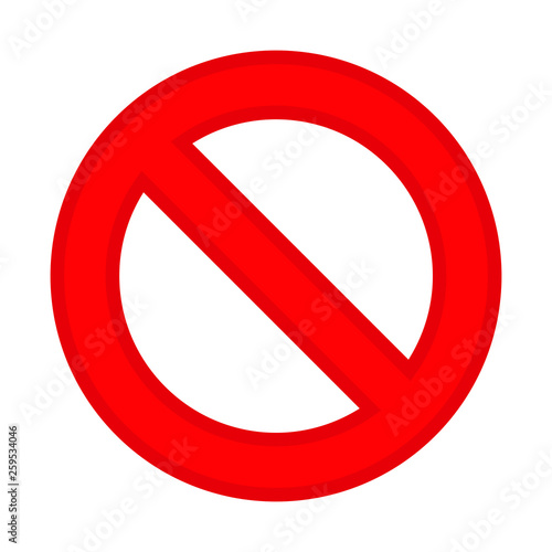 Ban icon vector, Not allowed sign, Prohibition red sign