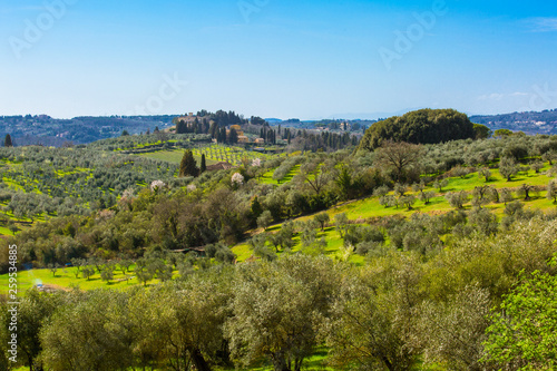 View from San Casciano. Italian region Tuscany, southwest of Florence. Val di Pesa, highly renowned for the production of wine and olive oil.