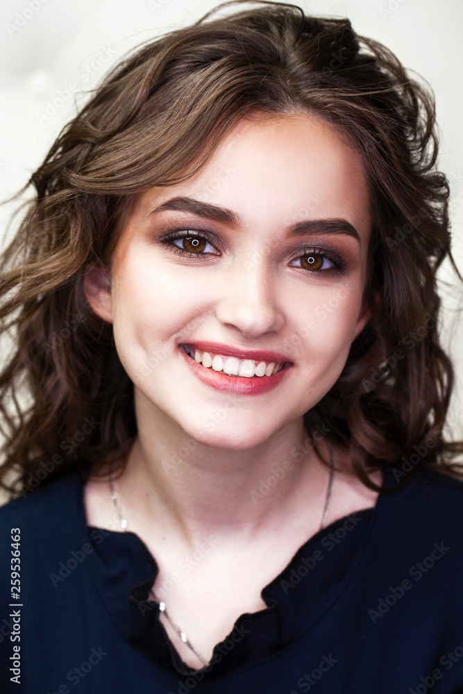 Make up beauty. Close up beautiful brunette fashion girl Make up beauty. Close up beautiful brunette fashion girl
