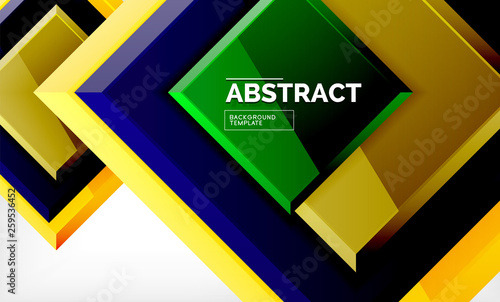 Geometric abstract background, modern square design