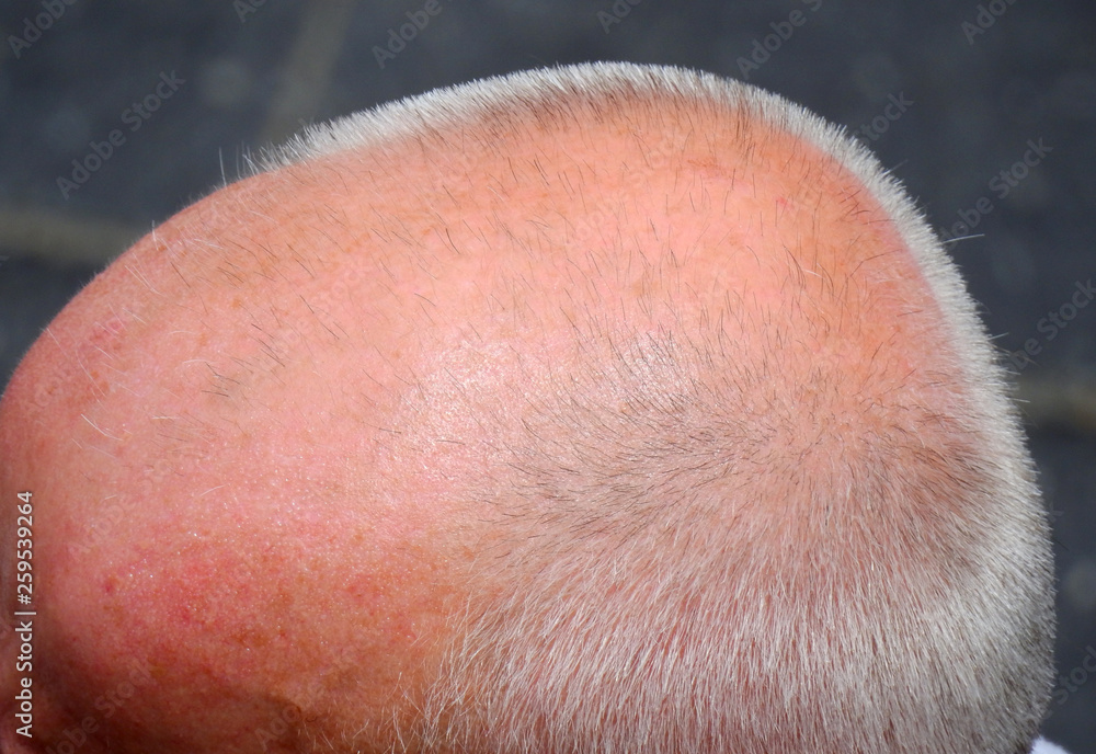 Fototapeta premium Head of old man with hair texture