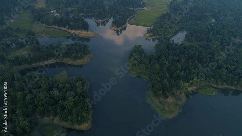 Beautiful aerial view of chandubi lake in India photo