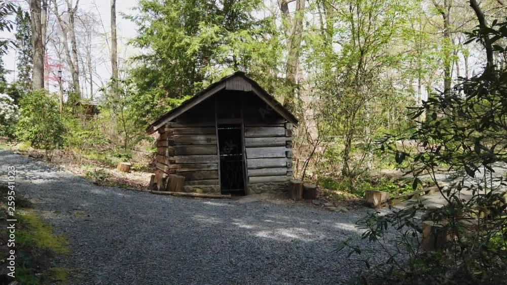 Wooden cabin hidden in a beautiful forest Wooden cabin hidden in a beautiful forest