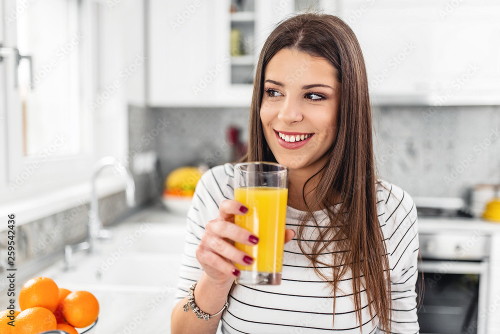 Beautiful morning with glass of healthy juice Beautiful morning with glass of healthy juice
