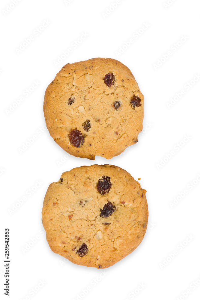 Cookies on white background. Copy space.