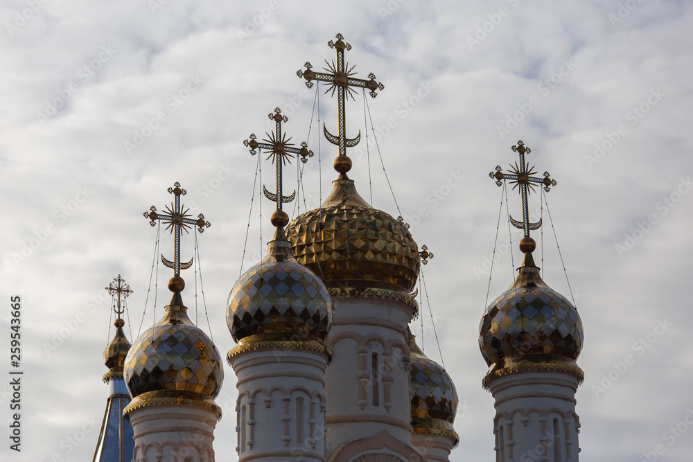 the dome of the church against the blue sky