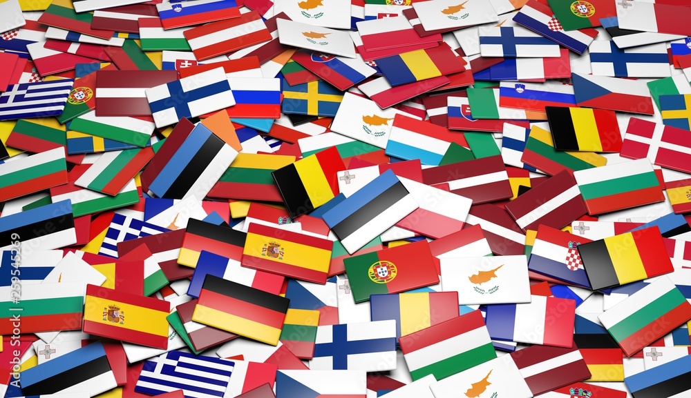 fond drapeaux européens