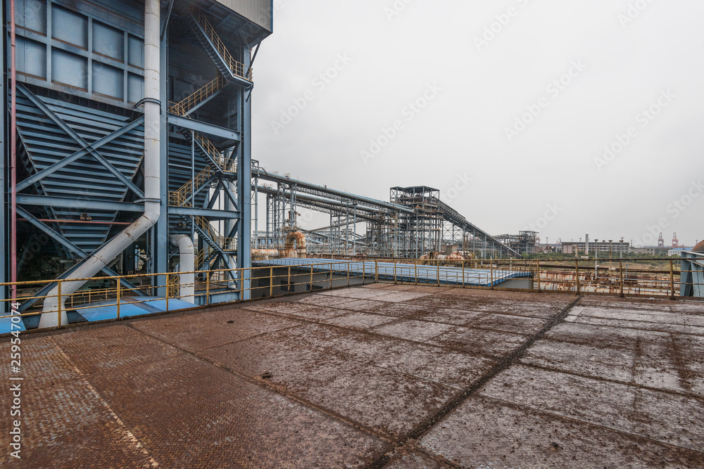 Industrial buildings in an abandoned factory