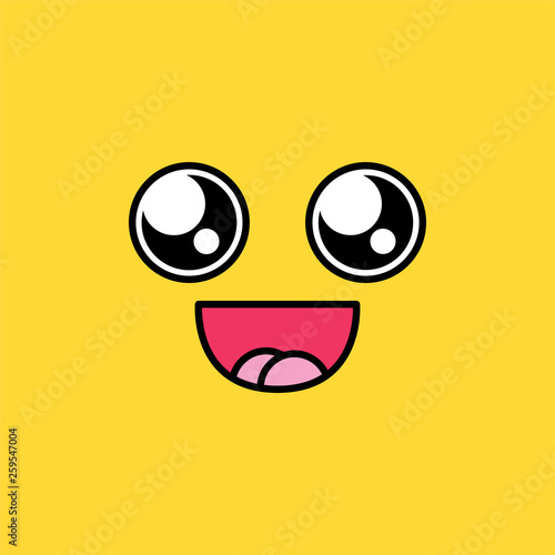 Charmed, fascinated emoji vector illustration