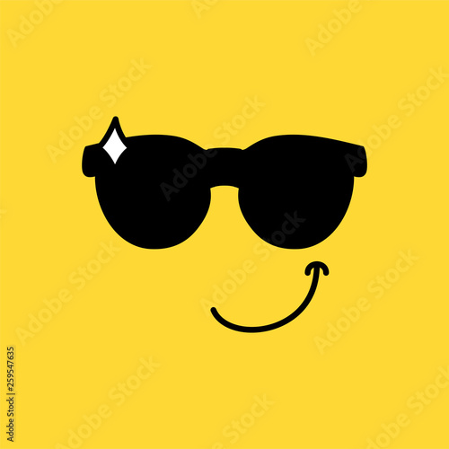 Cool, confident emoji vector illustration