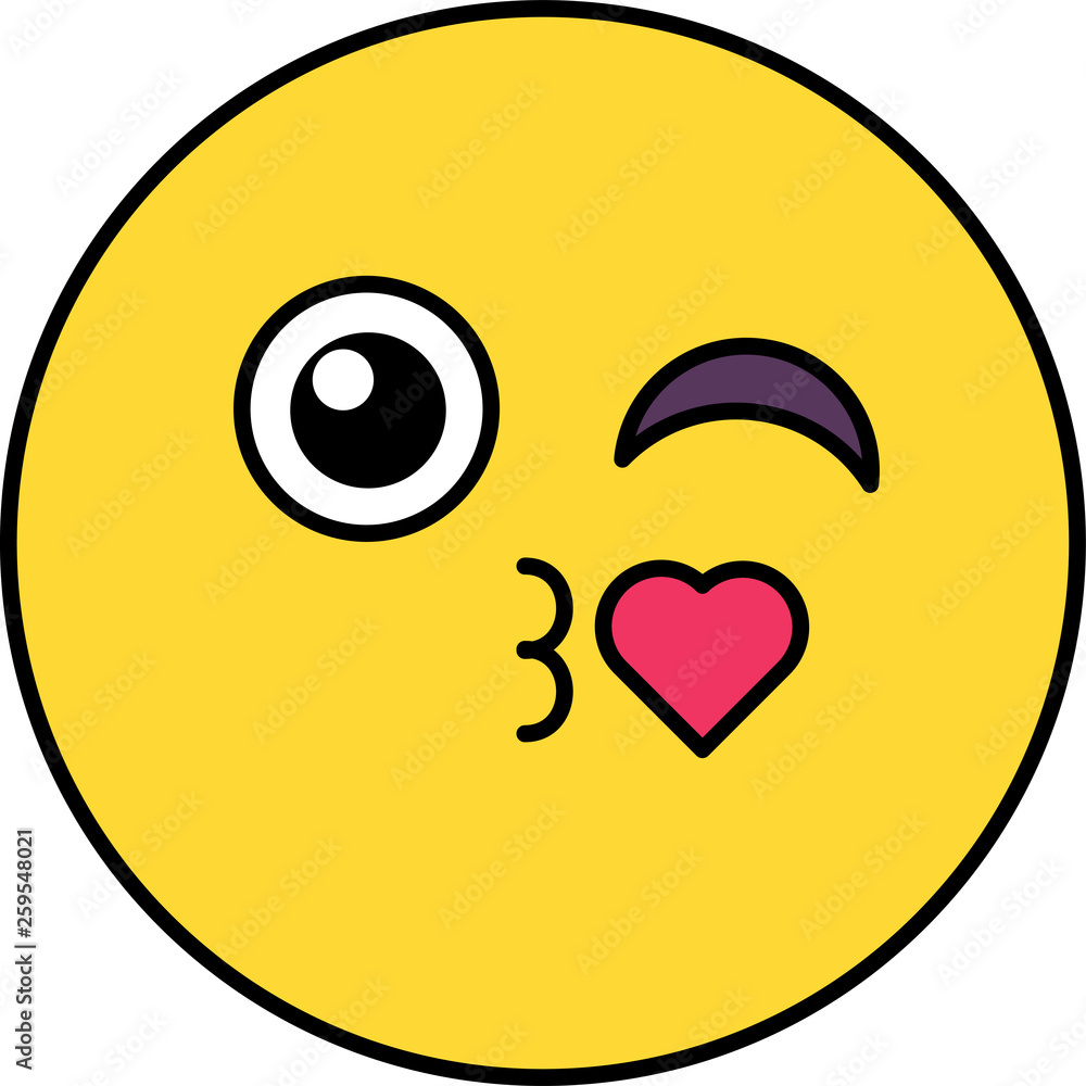 Kiss, romantic emoji illustration