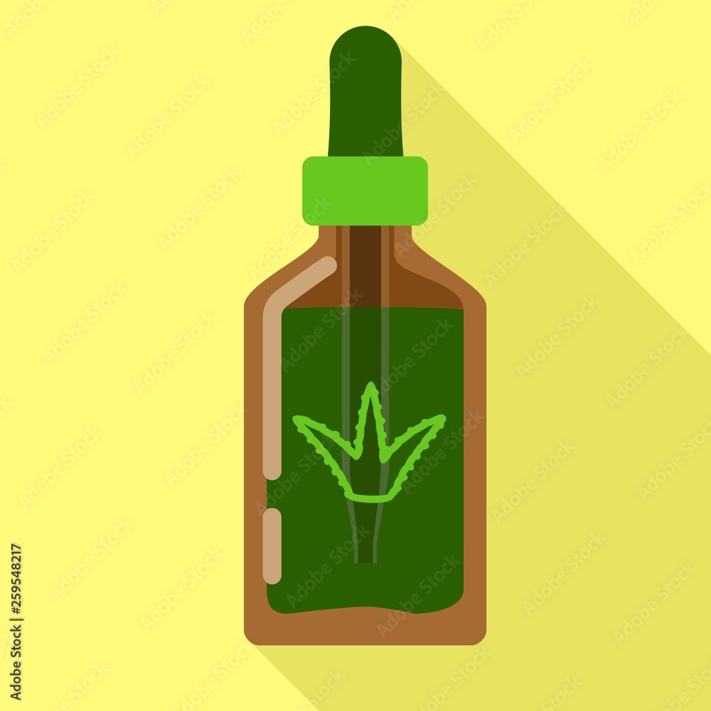 Aloe vera dropper icon. Flat illustration of aloe vera dropper vector icon for web design Aloe vera dropper icon. Flat illustration of aloe vera dropper vector icon for web design