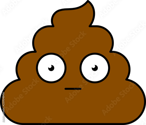 Shocked, surprised shit emoji illustration