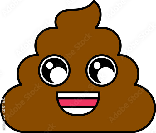 Cheerful poop emoji vector illustration