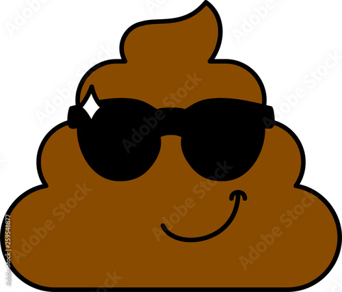 WebCool, confident poop emoji vector illustration
