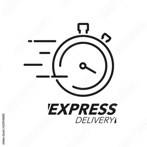 Express delivery icon concept. Stop watch icon for service, order, fast and worldwide shipping.