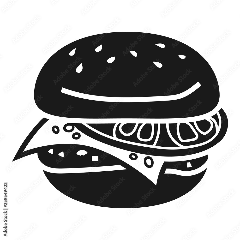 Fast food burger icon. Simple illustration of fast food burger vector icon for web design isolated on white background Fast food burger icon. Simple illustration of fast food burger vector icon for web design isolated on white background