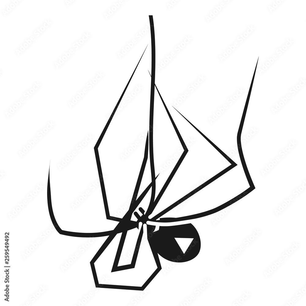 Hanging spider icon. Simple illustration of hanging spider vector icon for web design isolated on white background Hanging spider icon. Simple illustration of hanging spider vector icon for web design isolated on white background