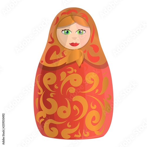 Folk nesting doll icon. Cartoon of folk nesting doll vector icon for web design isolated on white background