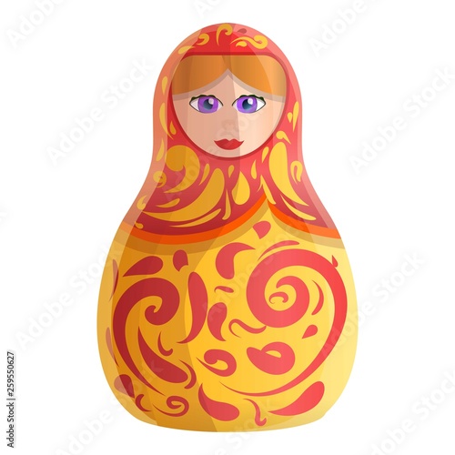 Decor nesting doll icon. Cartoon of decor nesting doll vector icon for web design isolated on white background