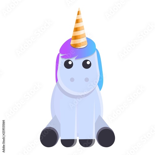 Fairytale unicorn icon. Cartoon of fairytale unicorn vector icon for web design isolated on white background