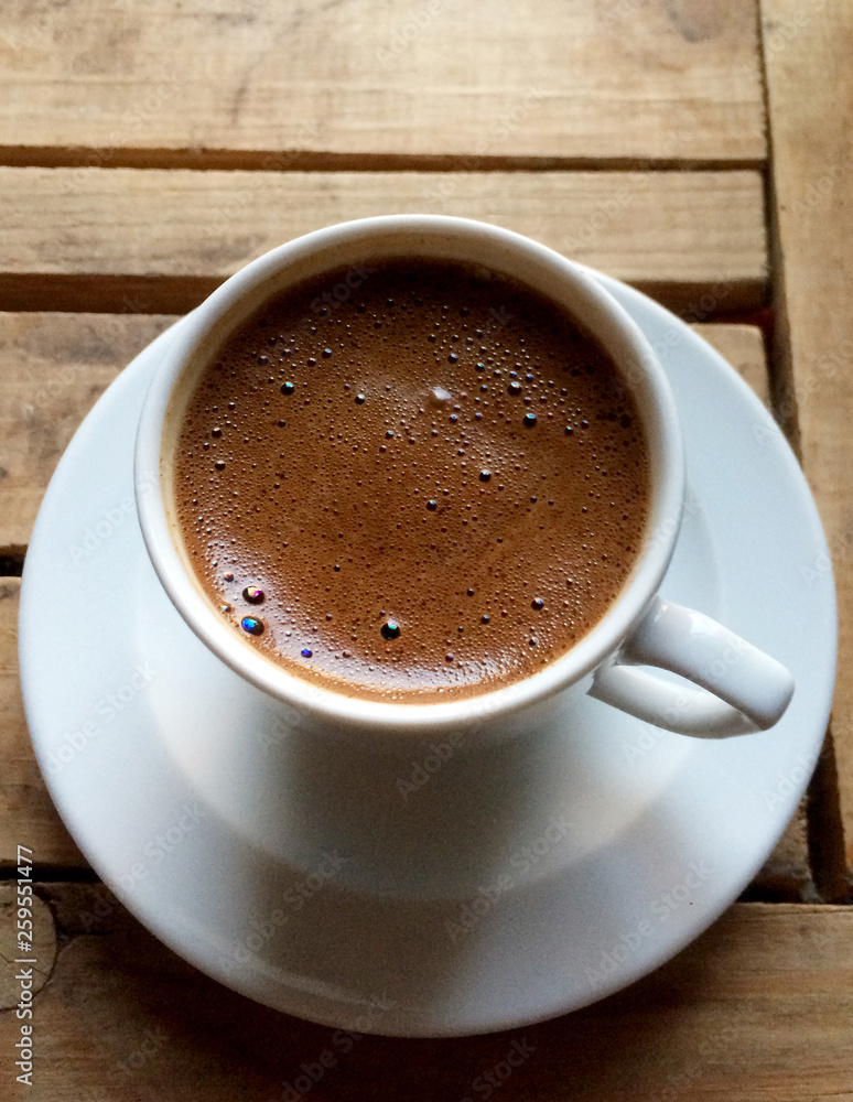 Coffee on the wood table Coffee on the wood table