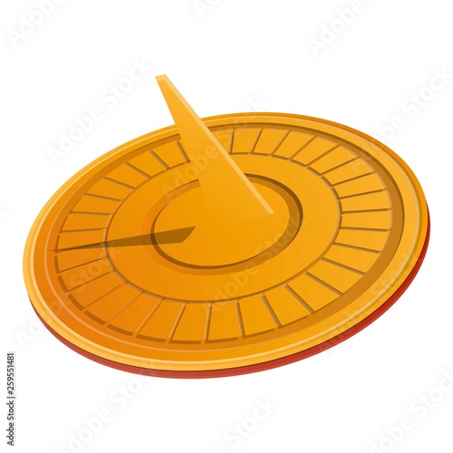 Solar sundial icon. Cartoon of solar sundial vector icon for web design isolated on white background