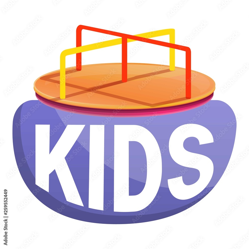 Fototapeta premium Kids merry-go-round logo. Cartoon of kids merry-go-round vector logo for web design isolated on white background