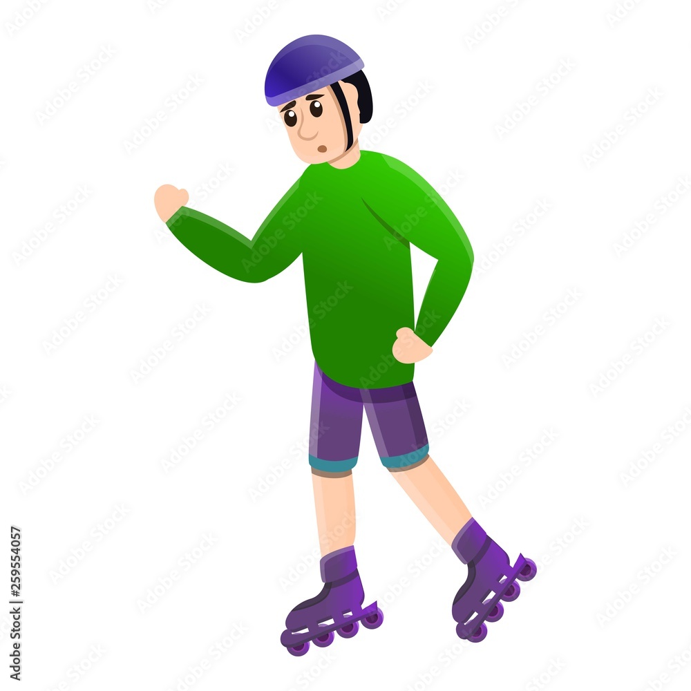 First ride inline skates icon. Cartoon of first ride inline skates vector icon for web design isolated on white background First ride inline skates icon. Cartoon of first ride inline skates vector icon for web design isolated on white background