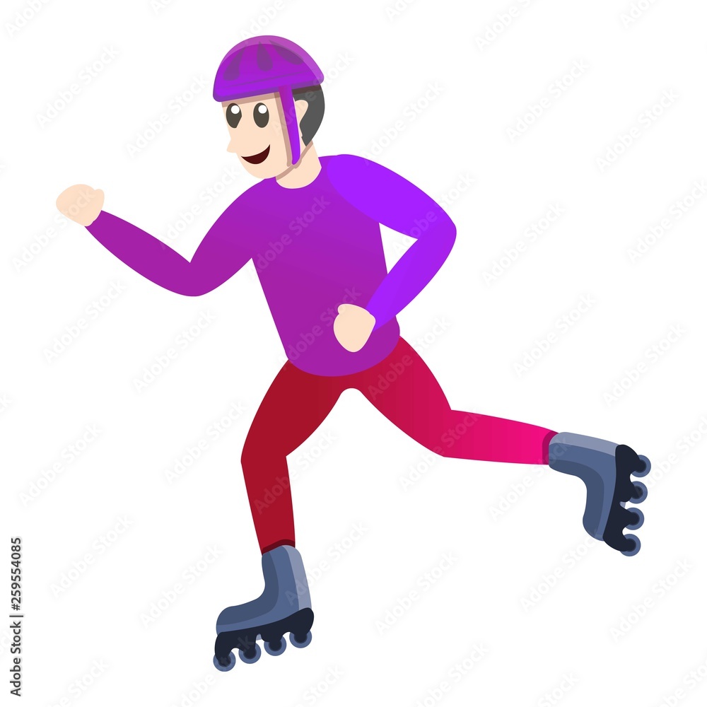 Speed boy inline skates icon. Cartoon of speed boy inline skates vector icon for web design isolated on white background