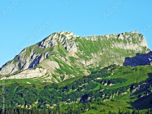 Alpine peak Sichelchamm in the Alviergruppe mountain range - Canton of St. Gallen, Switzerland photo