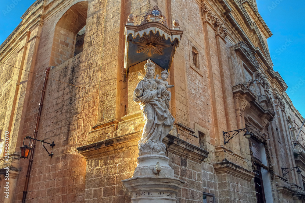 Statue on the Facade of Church of the Annunciation of our Lady