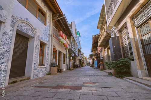 Tainan  Taiwan - December 4  2018  People walked along the Shennong street  A landmark avenue dating from the Qing Dynasty  lined with quaint  historic shops and homes in Tainan  Taiwan.