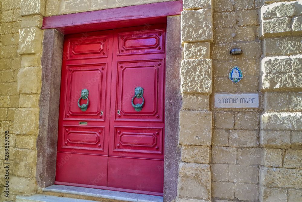 Traditional Maltese door in Mdina, Malta