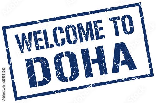 welcome to Doha stamp